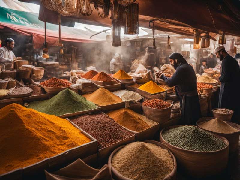 The spice market in marrakech, morocco.